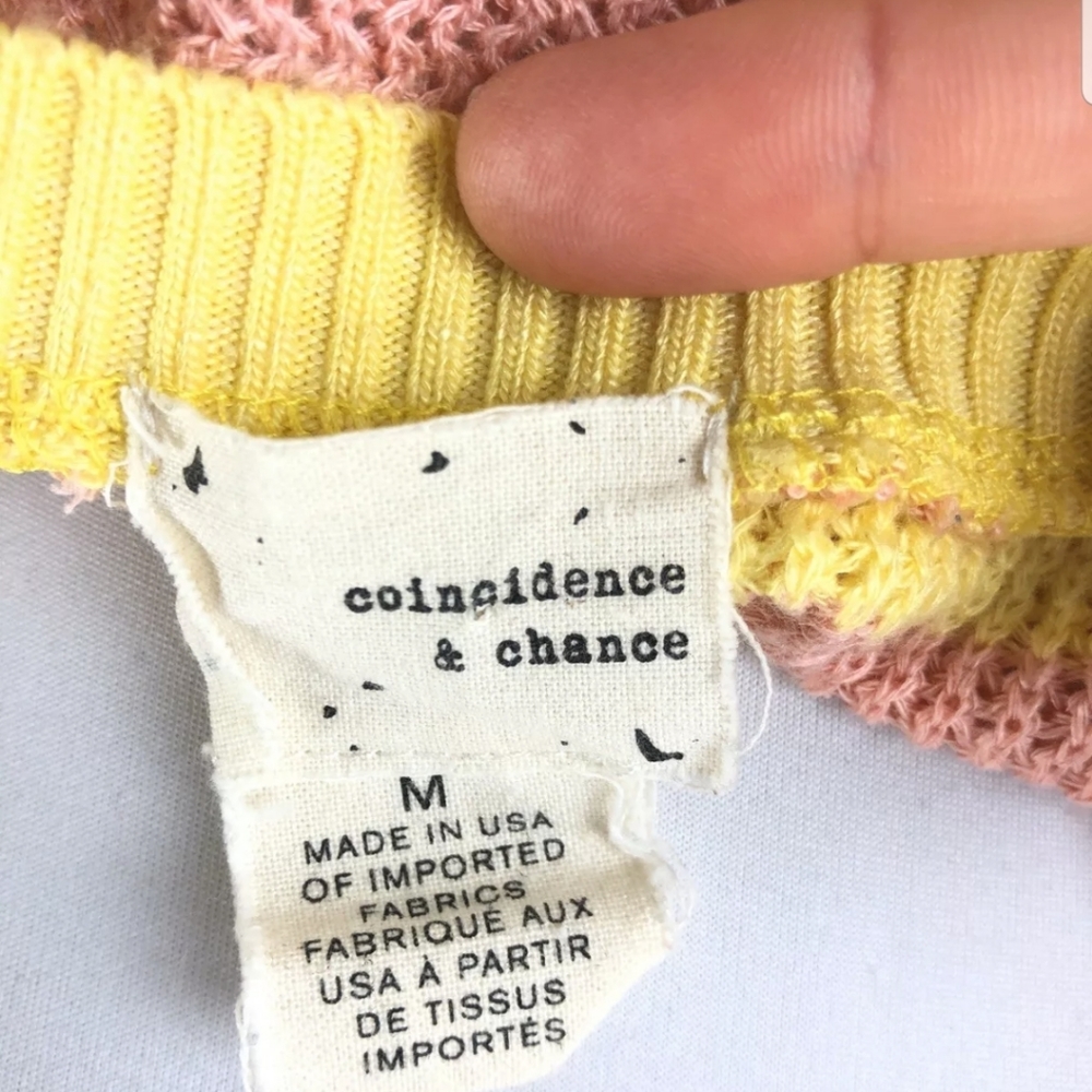ANTHROPOLOGIE STRIPED PINK & YELLOW SWEATER - Picture 5 of 5